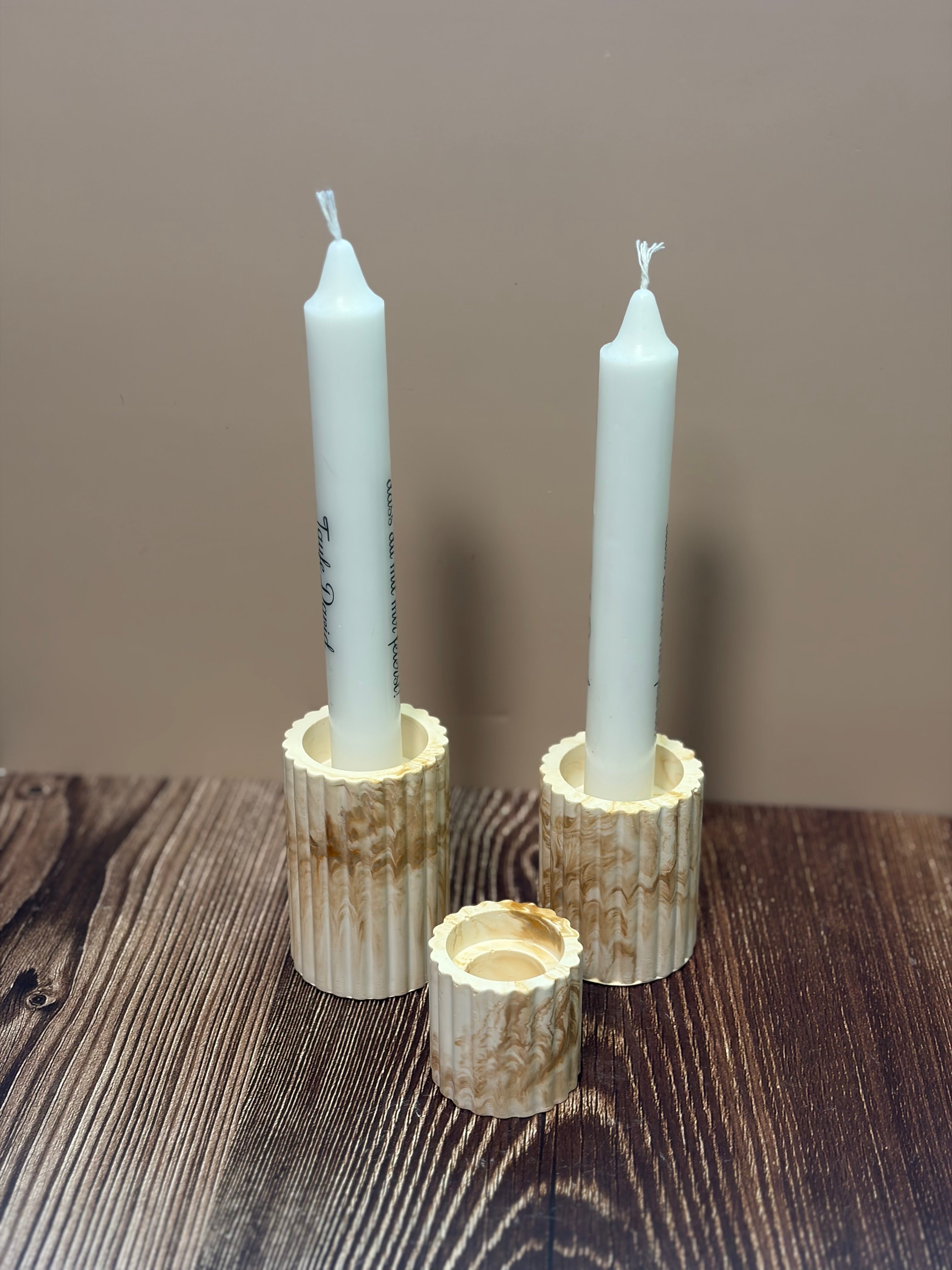 Stabkerzenhalter 3er Set gerillt
